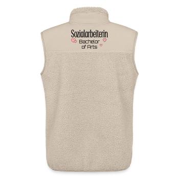 Abschluss Studium Sozialwesen Sozialarbeiterin - Unisex Sherpaweste von Stanley/Stella - Beige - Hinten - AI Model Male 178 light (178cm)