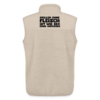 Grillen ohne Fleisch ist wie Sex ohne anfassen - Unisex Sherpaweste von Stanley/Stella - Beige - Hinten - AI Model Male 178 light (178cm)