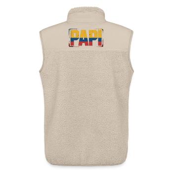 Drapeau de la Colombie de papa – Cadeau pour - Veste sans manches sherpa unisexe Stanley/Stella - beige - Dos - AI Model Male 178 light (178cm)
