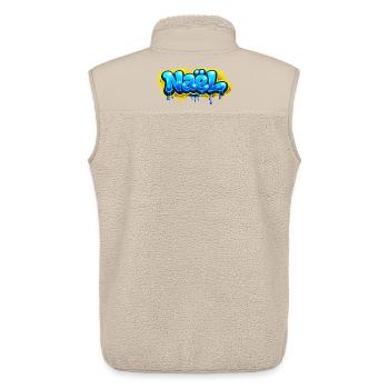 NAEL GRAFFITI NAME FOR PERFECT GIFT PRINTABLE - Unisex Sherpa Gilet by Stanley/Stella - beige - Back - AI Model Male 178 light (178cm)