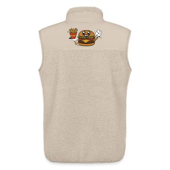 Burger Hero with French Fries - Unisex Sherpa Gilet by Stanley/Stella - beige - Back - AI Model Male 178 light (178cm)
