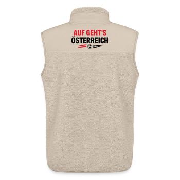 Auf Geht's Österreich Foot Autriche | Supporter - Veste sans manches sherpa unisexe Stanley/Stella - beige - Dos - AI Model Male 178 light (178cm)