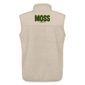 MOSS – Growing Inside Me | Botanical pun - Unisex Sherpa Gilet by Stanley/Stella - beige - Back - AI Model Male 178 light (178cm)