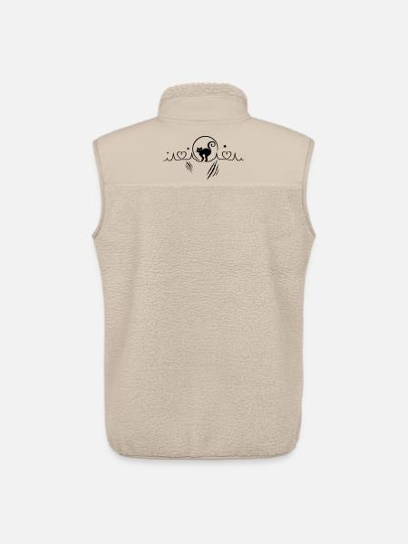 Katze Herzschlag Herzfrequenz Kratzer - Unisex Sherpaweste von Stanley/Stella - Beige