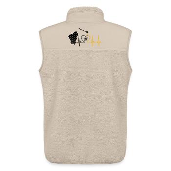 Abeille, miel, légumineuses, abeille, apiculteur, nid d’abeille - Veste sans manches sherpa unisexe Stanley/Stella - beige - Dos - AI Model Male 178 light (178cm)