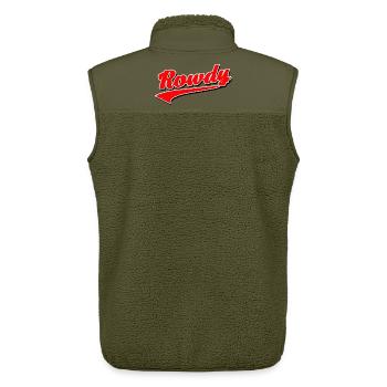 rowdy rüpel bandit gang dieb chaot bengel sohn - Veste sans manches sherpa unisexe Stanley/Stella - kaki - Dos - AI Model Male 178 light (178cm)