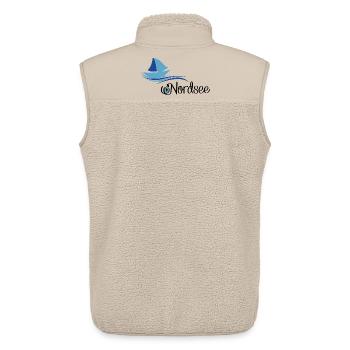 North Sea design with sailboat - Unisex Sherpa Gilet by Stanley/Stella - beige - Back - AI Model Male 178 light (178cm)