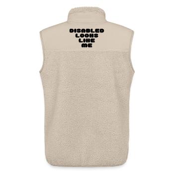 Eine behinderte Person sieht so aus * - Unisex Sherpaweste von Stanley/Stella - Beige - Hinten - AI Model Male 178 light (178cm)