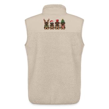 Tabby Cat Vintage Christmas Lights - Unisex Sherpa Gilet by Stanley/Stella - beige - Back - AI Model Male 178 light (178cm)