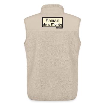Maman de la Mariée 2026 - Veste sans manches sherpa unisexe Stanley/Stella - beige - Dos - AI Model Male 178 light (178cm)