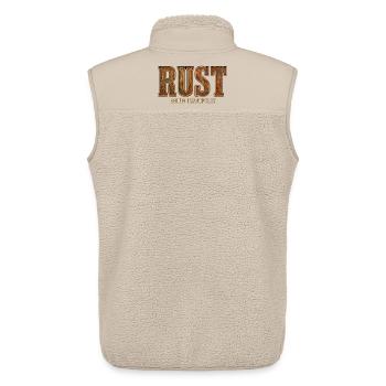 ROST – Anmutig altern | Ein lustiges Wortspiel mit starz - Unisex Sherpaweste von Stanley/Stella - Beige - Hinten - AI Model Male 178 light (178cm)