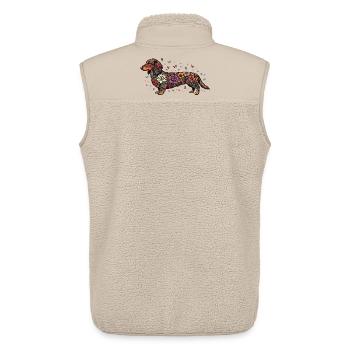 Dachshund Floral Pattern - Unisex Sherpa Gilet by Stanley/Stella - beige - Back - AI Model Male 178 light (178cm)