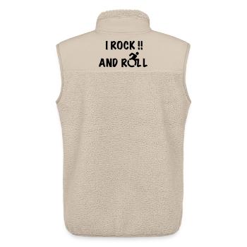 Je fais du rock and roll dans mon fauteuil roulant # - Veste sans manches sherpa unisexe Stanley/Stella - beige - Dos - AI Model Male 178 light (178cm)