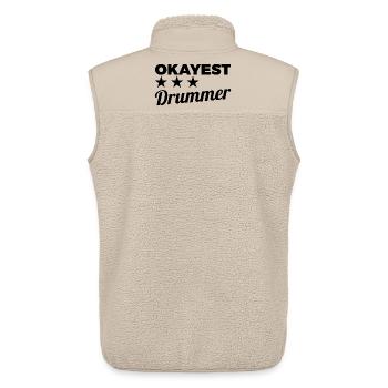Funny drummer - Unisex Sherpa Gilet by Stanley/Stella - beige - Back - AI Model Male 178 light (178cm)