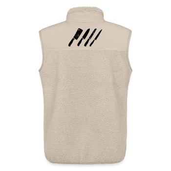 Knife set sketch - Unisex Sherpa Gilet by Stanley/Stella - beige - Back - AI Model Male 178 light (178cm)