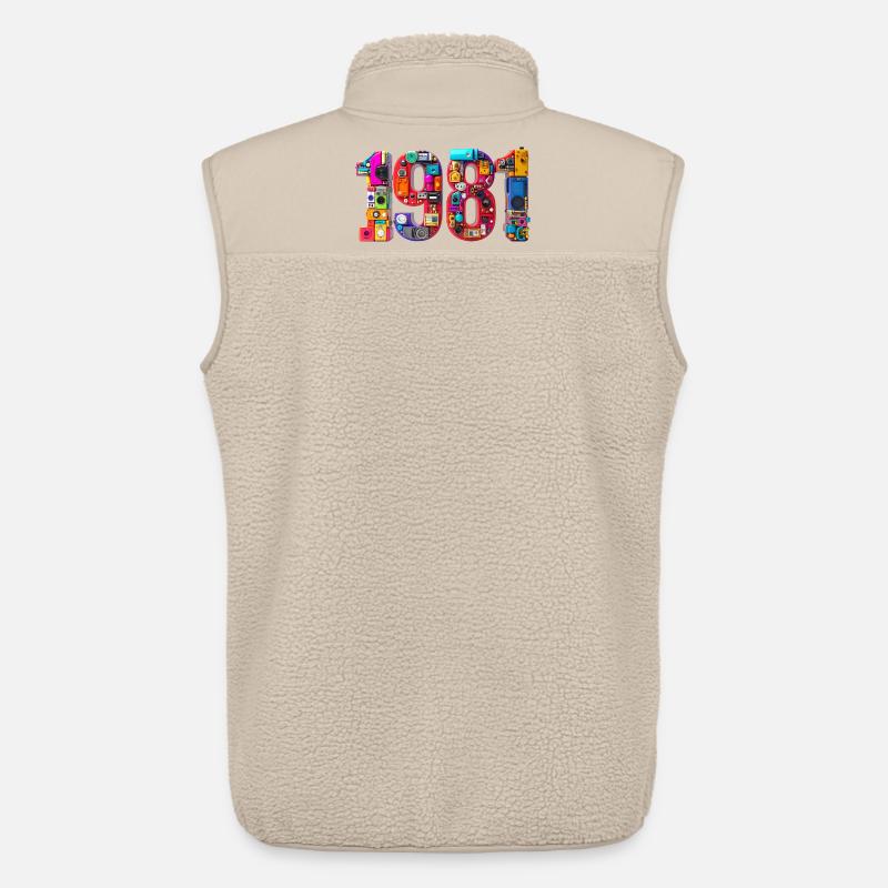 1981 – Geburtsdatum, Abitur, Hochzeit, Geburt - Unisex Sherpaweste von Stanley/Stella - Beige