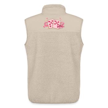 Valentine Spielkarten 6 7 six seven Niedlich Herz - Unisex Sherpaweste von Stanley/Stella - Beige - Hinten - AI Model Male 178 light (178cm)
