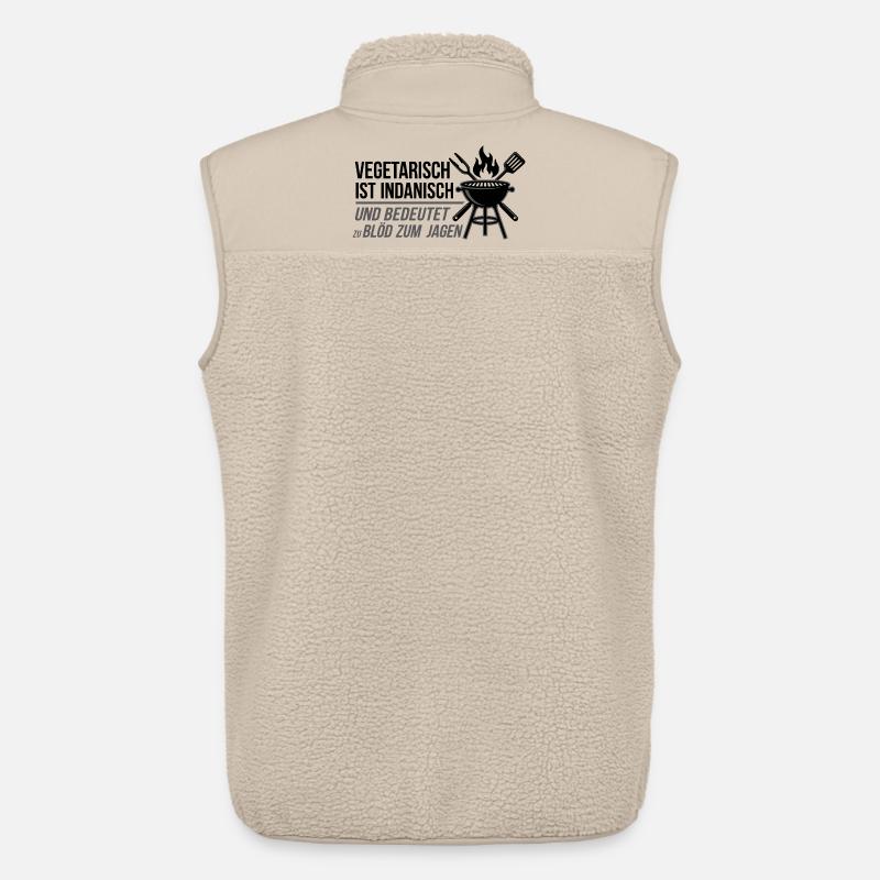 Vegetarisch ist Indianisch BBQ Spruch - Unisex Sherpaweste von Stanley/Stella - Beige