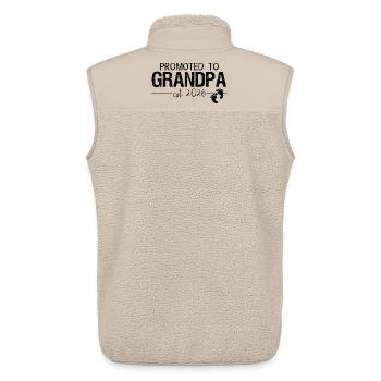 Promu grand-père 2026 Nouveau cadeau de grand-père - Veste sans manches sherpa unisexe Stanley/Stella - beige - Dos - AI Model Male 178 light (178cm)