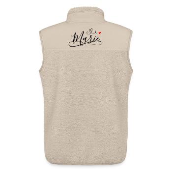 Marie Name Vorname mit Herzdekor - Unisex Sherpaweste von Stanley/Stella - Beige - Hinten - AI Model Male 178 light (178cm)