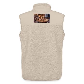Kaminzauber Kuschelabend - Unisex Sherpaweste von Stanley/Stella - Beige - Hinten - AI Model Male 178 light (178cm)