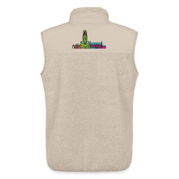 Mechelen City Skyline St. Rumbold Turm Kunst - Unisex Sherpaweste von Stanley/Stella - Beige - Hinten - AI Model Male 178 light (178cm)
