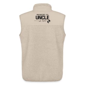 Promu oncle 2026 Cadeau de nouvel oncle - Veste sans manches sherpa unisexe Stanley/Stella - beige - Dos - AI Model Male 178 light (178cm)