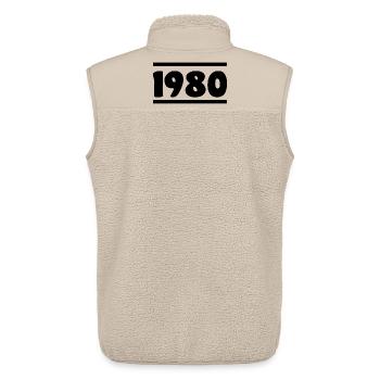 1980 Anniversaire 1980 - Veste sans manches sherpa unisexe Stanley/Stella - beige - Dos - AI Model Male 178 light (178cm)