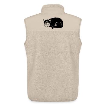 Cat Chill Hangover Relax - Unisex Sherpa Gilet by Stanley/Stella - beige - Back - AI Model Male 178 light (178cm)