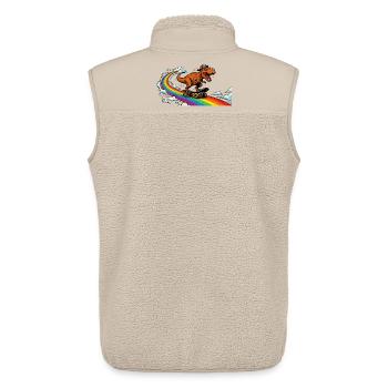 Dino skating on the rainbow - Unisex Sherpa Gilet by Stanley/Stella - beige - Back - AI Model Male 178 light (178cm)