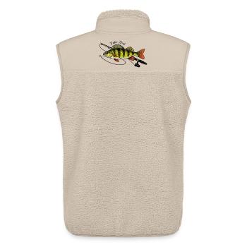 Angeln mit Rute Barsch Fisch Petri Heil - Unisex Sherpaweste von Stanley/Stella - Beige - Hinten - AI Model Male 178 light (178cm)