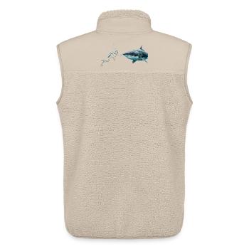 Scuba Diver Booping a Great White Shark  - Unisex Sherpaweste von Stanley/Stella - Beige - Hinten - AI Model Male 178 light (178cm)