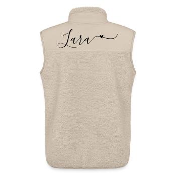 Prénom Lara Décoratif - Veste sans manches sherpa unisexe Stanley/Stella - beige - Dos - AI Model Male 178 light (178cm)