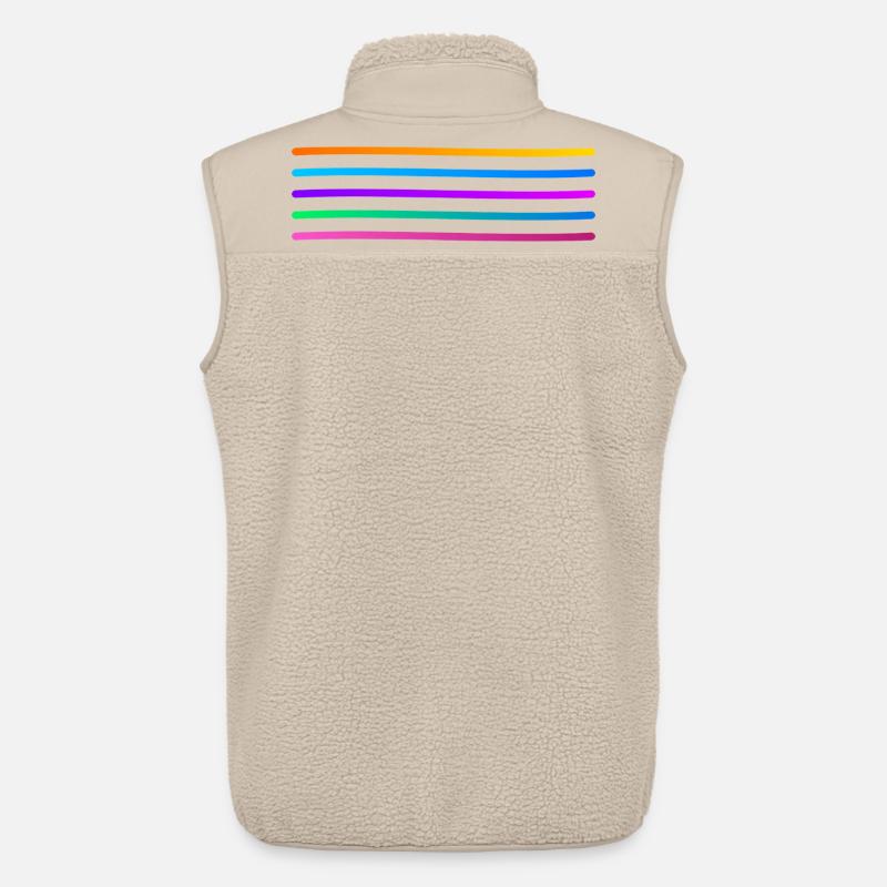 Rainbow Stripe Pattern - Unisex Sherpa Gilet by Stanley/Stella - beige