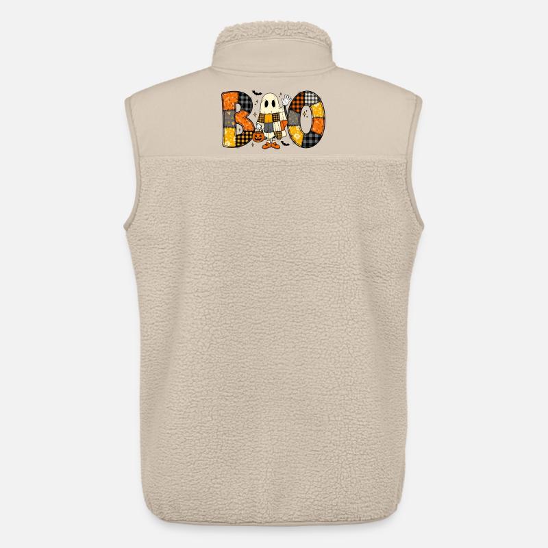 Ghost Halloween Patchwork Boo - Unisex Sherpaweste von Stanley/Stella - Beige