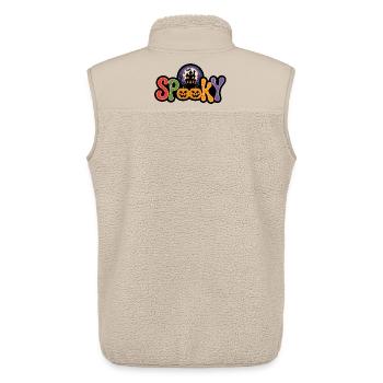 Spooky Kürbis Nacht - Unisex Sherpaweste von Stanley/Stella - Beige - Hinten - AI Model Male 178 light (178cm)