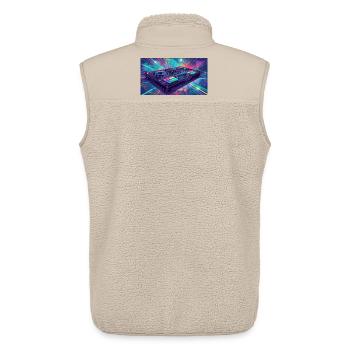 I love music - Unisex Sherpa Gilet by Stanley/Stella - beige - Back - AI Model Male 178 light (178cm)