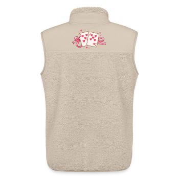 Spielkarten Valentine 67 six seven Herz Geschenk - Unisex Sherpaweste von Stanley/Stella - Beige - Hinten - AI Model Male 178 light (178cm)