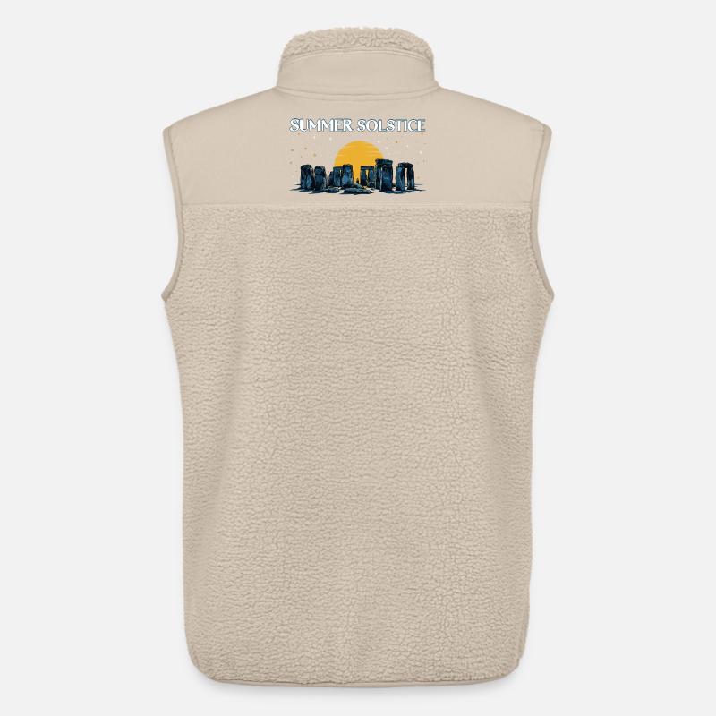 Litha Pagan Solstizio d'Estate Midsommar - Gilet sherpa unisex di Stanley/Stella - beige