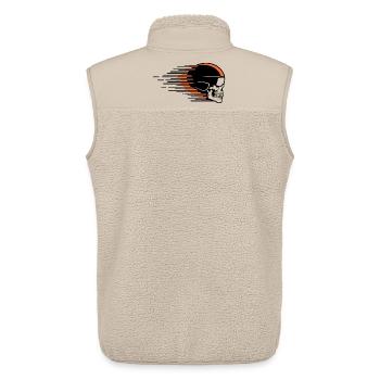 Skull Bicycle MTB Mountain Bike Road Bike Design - Unisex Sherpa Gilet by Stanley/Stella - beige - Back - AI Model Male 178 light (178cm)