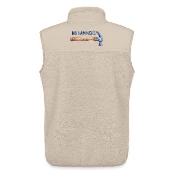 Marteau aquarelle - Le Marteau Nu - Veste sans manches sherpa unisexe Stanley/Stella - beige - Dos - AI Model Male 178 light (178cm)
