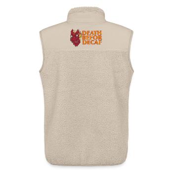 Death before Decaf: Flames Skull - Unisex Sherpa Gilet by Stanley/Stella - beige - Back - AI Model Male 178 light (178cm)