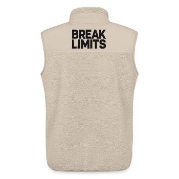 Break Limits fettgedruckter Text - Unisex Sherpaweste von Stanley/Stella - Beige - Hinten - AI Model Male 178 light (178cm)