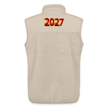 NEU – Frohes neues Jahr – 2027! - Unisex Sherpaweste von Stanley/Stella - Beige - Hinten - AI Model Male 178 light (178cm)