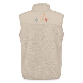 ECG de battement de cœur de violon - Veste sans manches sherpa unisexe Stanley/Stella - beige - Dos - AI Model Male 178 light (178cm)