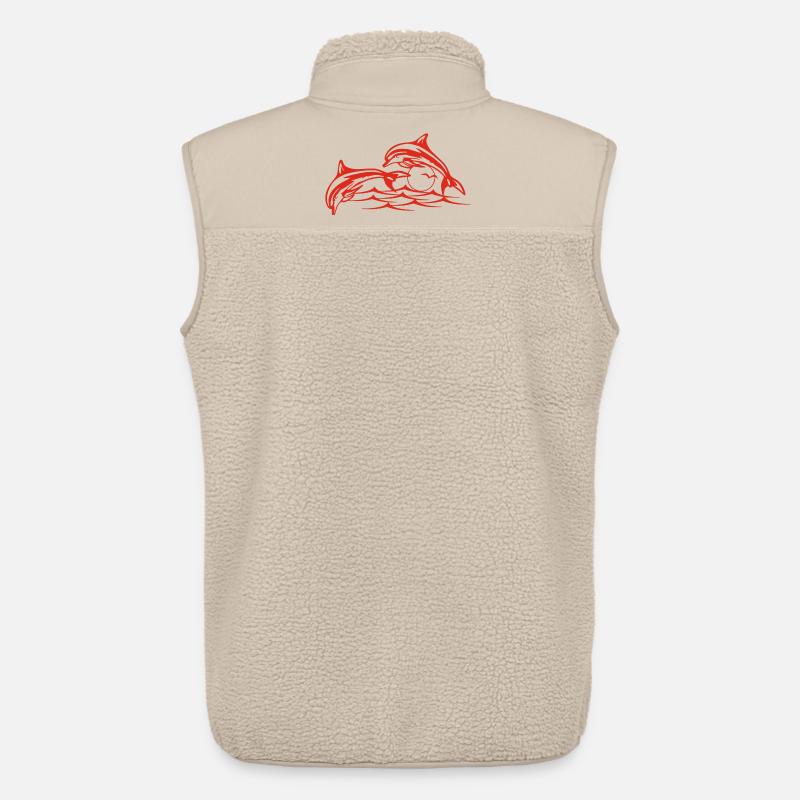 Rote Delfine - Unisex Sherpaweste von Stanley/Stella - Beige