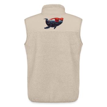 Whale with sunglasses - Unisex Sherpa Gilet by Stanley/Stella - beige - Back - AI Model Male 178 light (178cm)