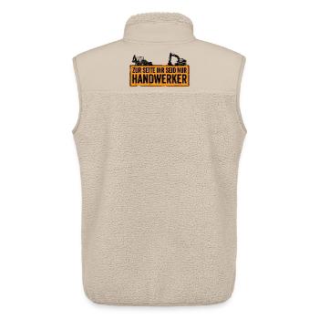 To the side, you are only a craftsman – excavator driver - Unisex Sherpa Gilet by Stanley/Stella - beige - Back - AI Model Male 178 light (178cm)