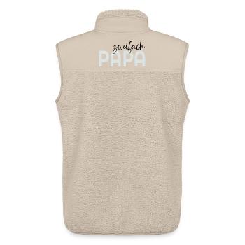 Baby Zweifach Papa - Unisex Sherpaweste von Stanley/Stella - Beige - Hinten - AI Model Male 178 light (178cm)