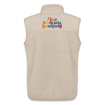 Buntes LGBT Motiv Liebe kennt kein Geschlecht - Unisex Sherpaweste von Stanley/Stella - Beige - Hinten - AI Model Male 178 light (178cm)